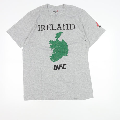 Reebok Men’s Grey Ireland UFC Graphic Logo T-Shirt Size L