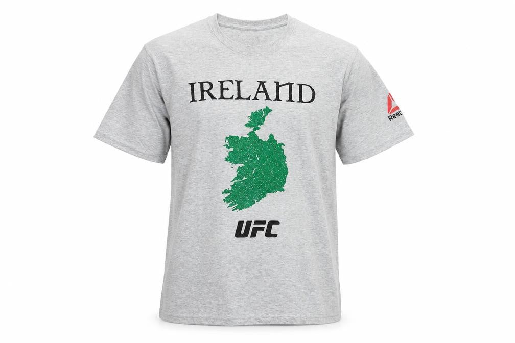 Reebok Men’s Grey Ireland UFC Graphic Logo T-Shirt Size L