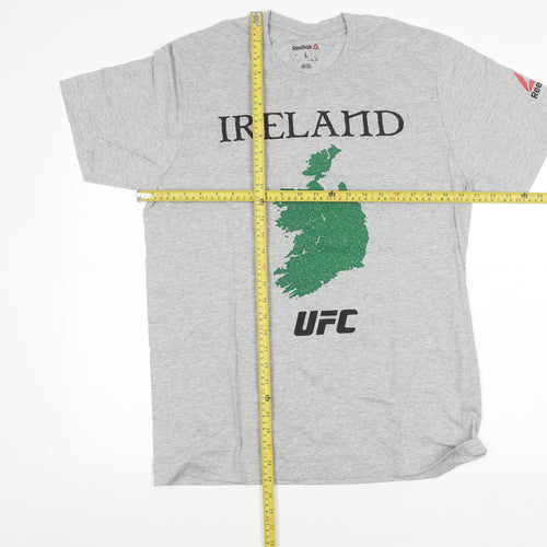 Reebok Men’s Grey Ireland UFC Graphic Logo T-Shirt Size L