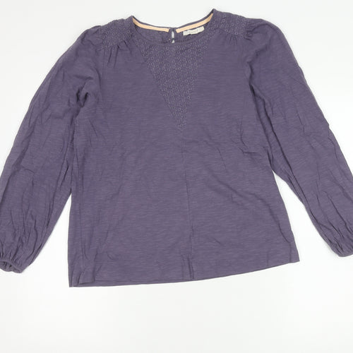 White Stuff Womens Purple Blouse UK 10 Tunic Style Long Sleeve