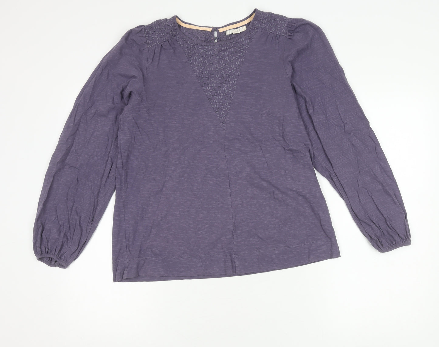 White Stuff Womens Purple Blouse UK 10 Tunic Style Long Sleeve