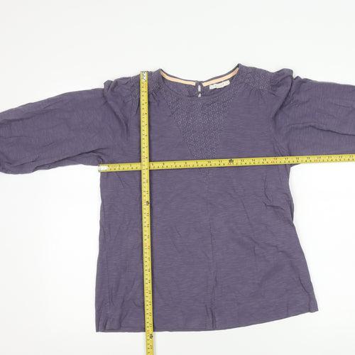 White Stuff Womens Purple Blouse UK 10 Tunic Style Long Sleeve