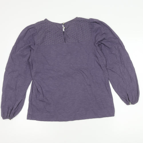 White Stuff Womens Purple Blouse UK 10 Tunic Style Long Sleeve
