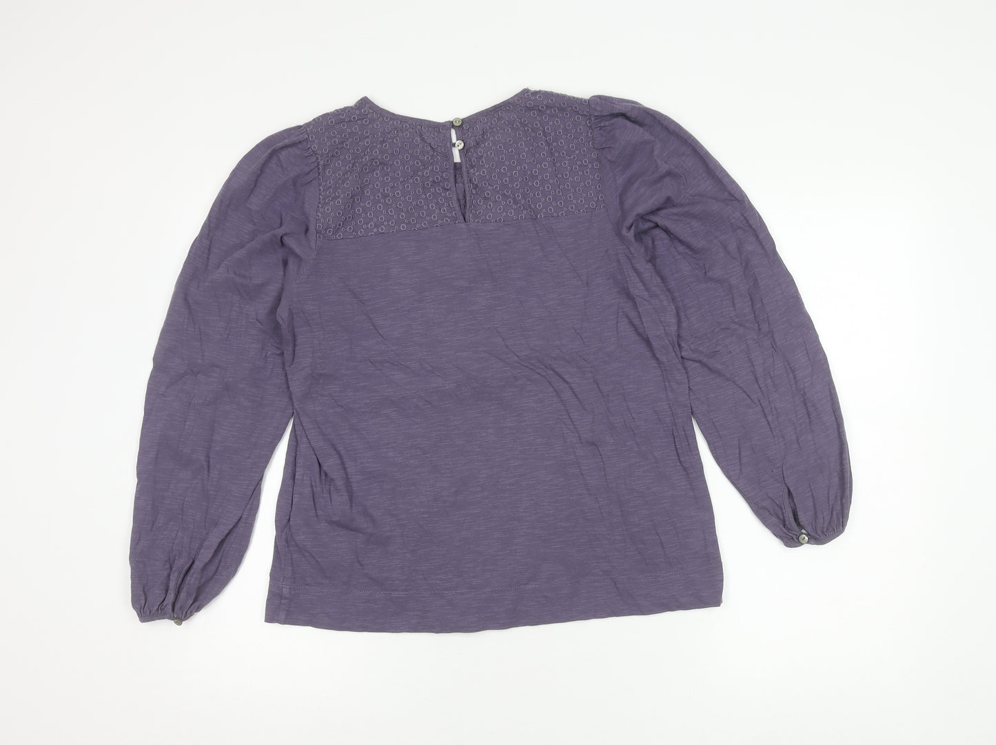 White Stuff Womens Purple Blouse UK 10 Tunic Style Long Sleeve