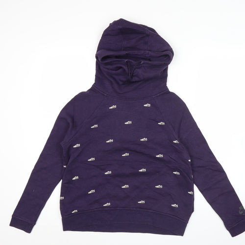 Nike Womens Purple Hoodie Small Pullover Cotton Blend Graphic Print