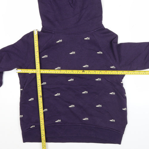 Nike Womens Purple Hoodie Small Pullover Cotton Blend Graphic Print