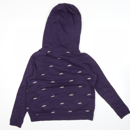 Nike Womens Purple Hoodie Small Pullover Cotton Blend Graphic Print