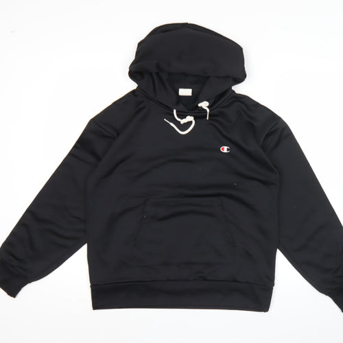 Champion Women's Black Pullover Hoodie L Logo Sportswear