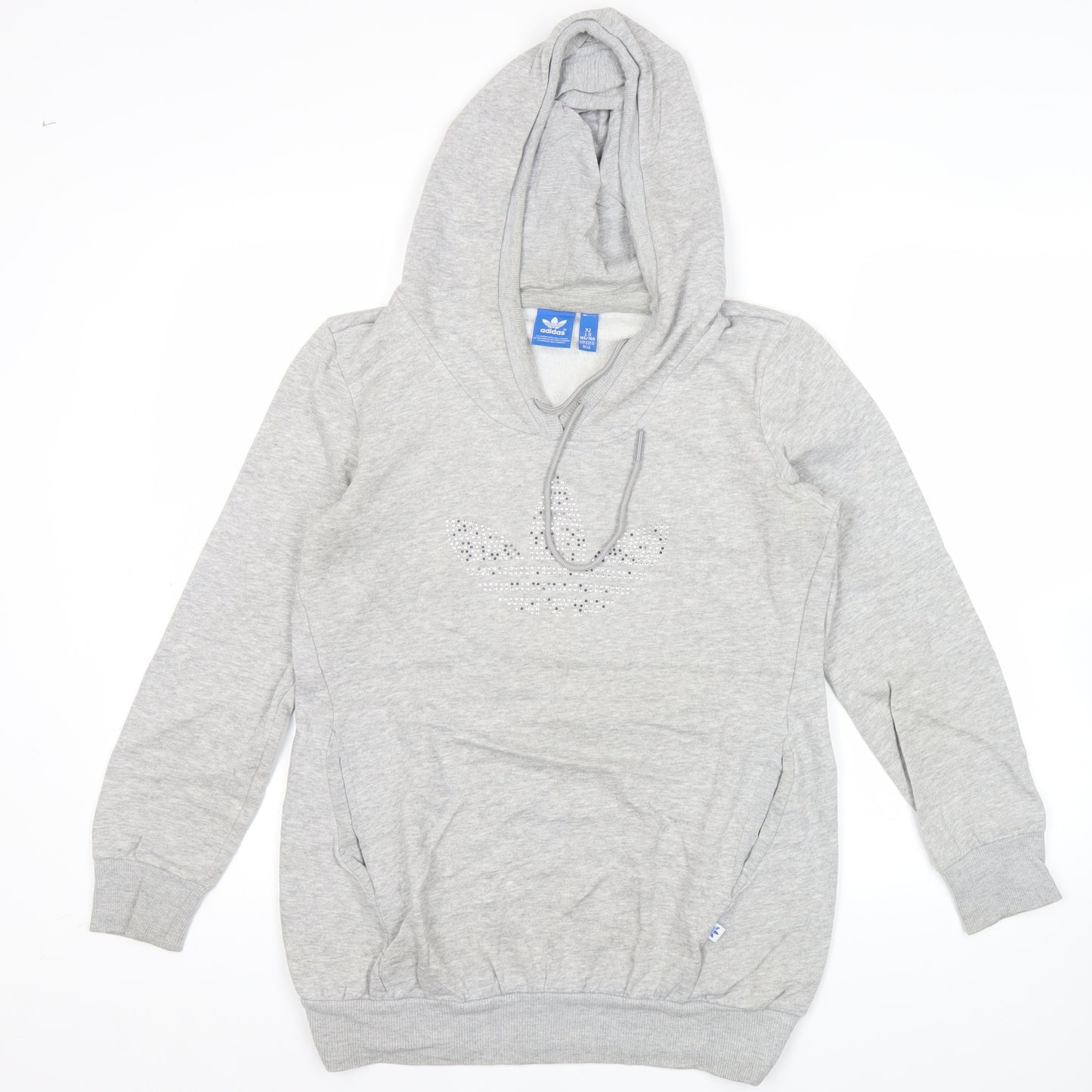 Adidas Women’s Grey Hoodie Size 8 UK Pullover Hooded Sweatshirt