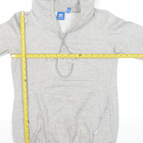 Adidas Women’s Grey Hoodie Size 8 UK Pullover Hooded Sweatshirt