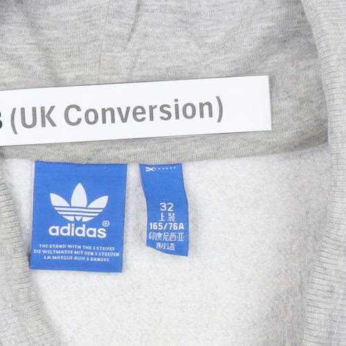 Adidas Women’s Grey Hoodie Size 8 UK Pullover Hooded Sweatshirt