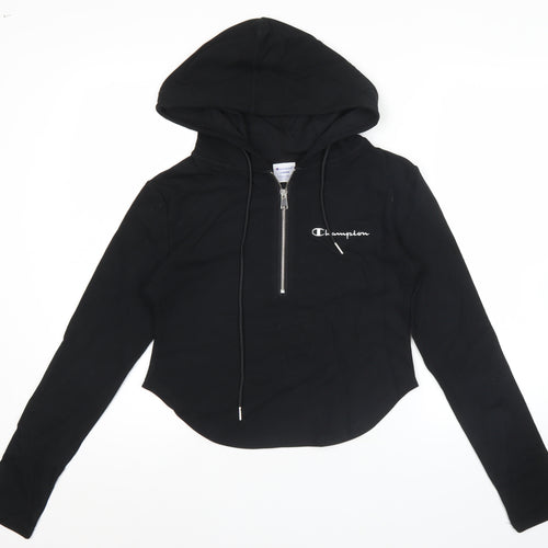 Champion Womens Black Large Hoodie Sweatshirt Long Sleeve Zip