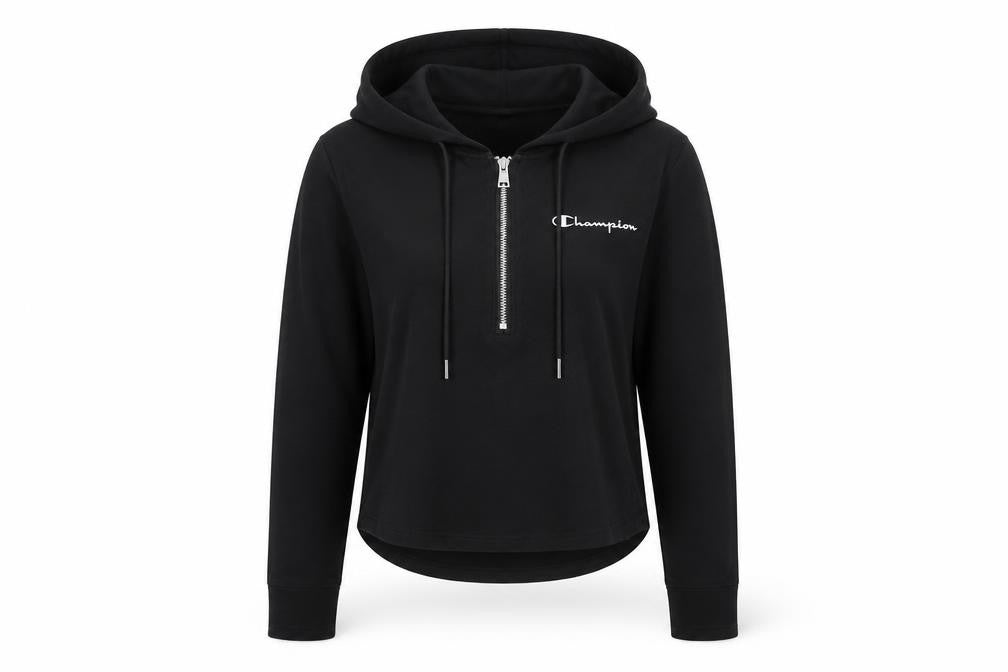 Champion Womens Black Large Hoodie Sweatshirt Long Sleeve Zip