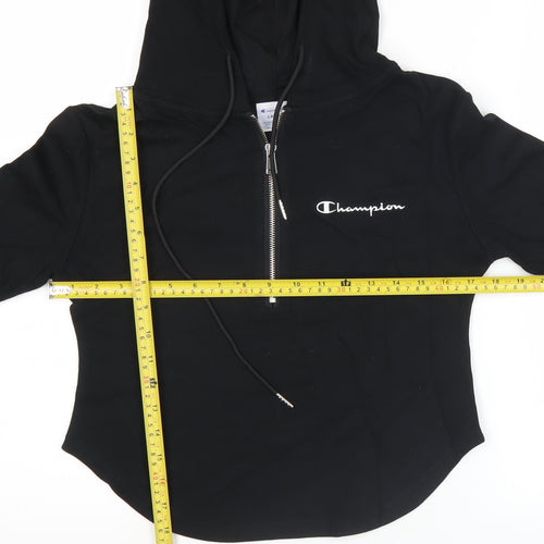 Champion Womens Black Large Hoodie Sweatshirt Long Sleeve Zip