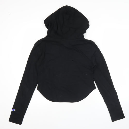 Champion Womens Black Large Hoodie Sweatshirt Long Sleeve Zip