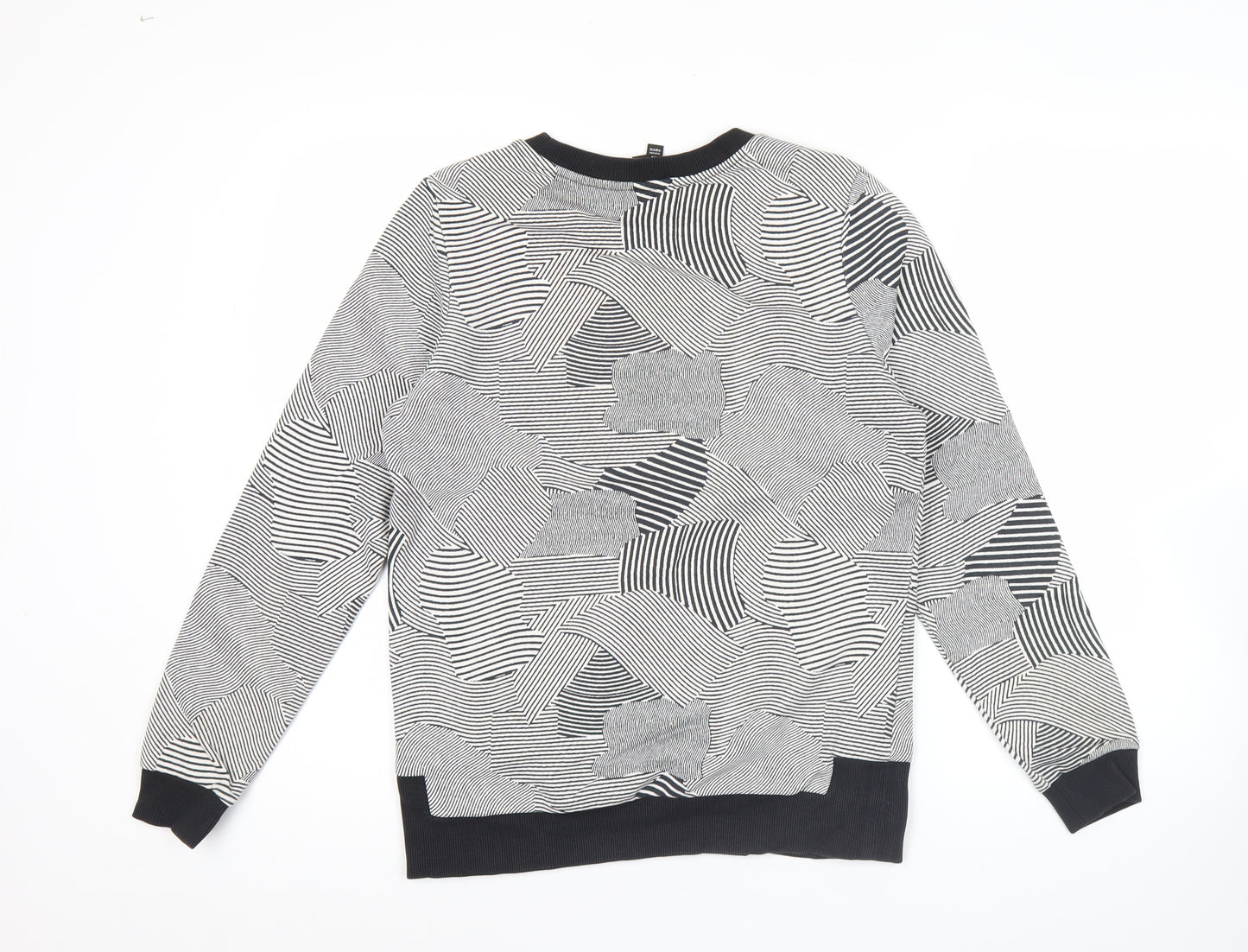 Adidas Neo Womens Black White Sweatshirt UK 10 Cotton Blend