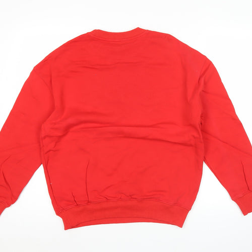 Champion Mens Red Medium Pullover Sweatshirt Logo Crew Neck