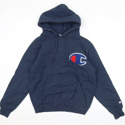 Champion Men's Blue Pullover Hoodie Medium Logo Sportswear