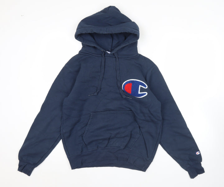 Champion Men's Blue Pullover Hoodie Medium Logo Sportswear