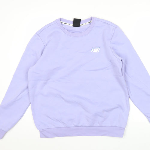 Skechers Womens Purple Logo Pullover Sweatshirt Size 12 UK