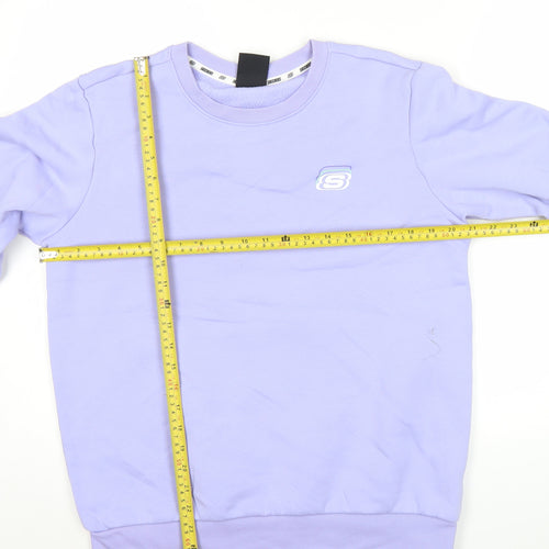 Skechers Womens Purple Logo Pullover Sweatshirt Size 12 UK