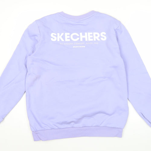 Skechers Womens Purple Logo Pullover Sweatshirt Size 12 UK
