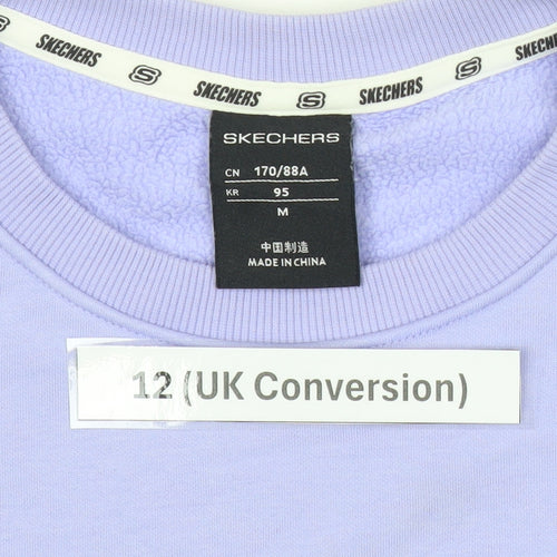 Skechers Womens Purple Logo Pullover Sweatshirt Size 12 UK