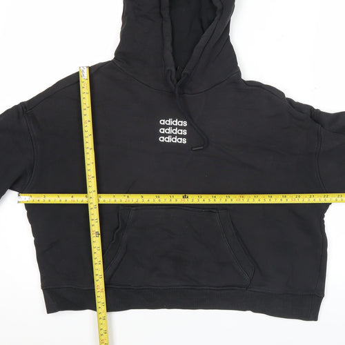 Adidas Womens Black Size 10 Pullover Hoodie Sweatshirt with Logo