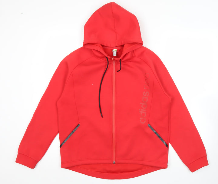 Adidas Men’s Red Full Zip Hoodie S Logo Sports Training