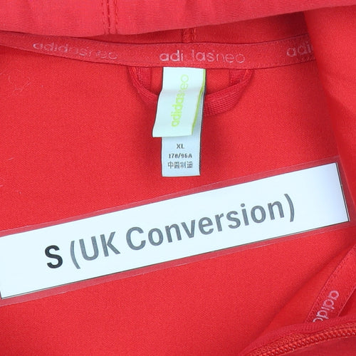 Adidas Men’s Red Full Zip Hoodie S Logo Sports Training