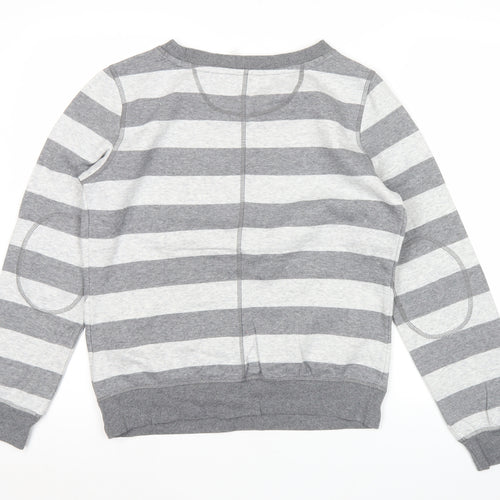 Domyos Men’s Grey Striped Sweatshirt M Regular Fit Pullover