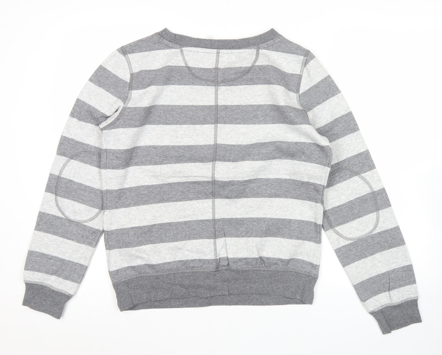 Domyos Men’s Grey Striped Sweatshirt M Regular Fit Pullover