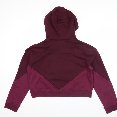 Adidas Women’s Burgundy Hoodie UK 8 Pullover Logo Cotton Blend