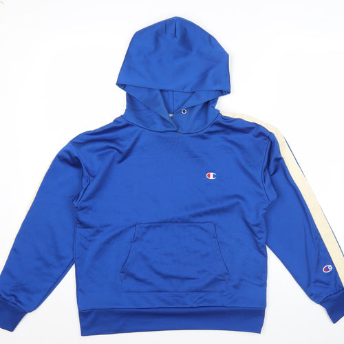 Champion Women's Blue Pullover Hoodie Size M Polyester Blend