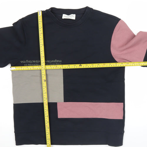 Jack & Jones Men’s Black Colourblock Sweatshirt XS Crew Neck