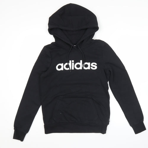 Adidas Neo Women's Black Pullover Hoodie Size 8 Logo Hooded Sweatshirt