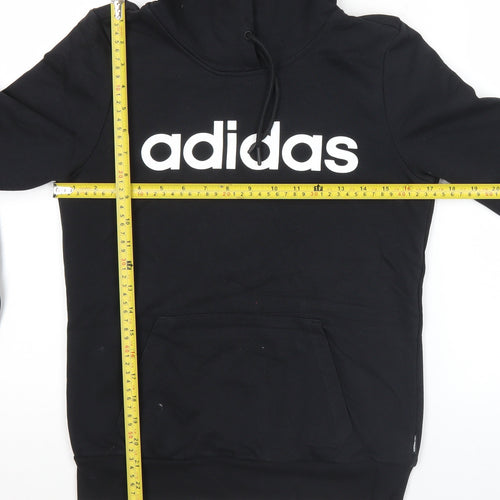 Adidas Neo Women's Black Pullover Hoodie Size 8 Logo Hooded Sweatshirt