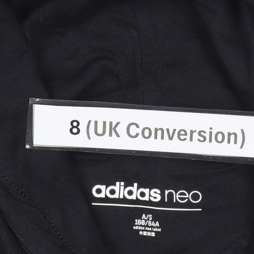 Adidas Neo Women's Black Pullover Hoodie Size 8 Logo Hooded Sweatshirt