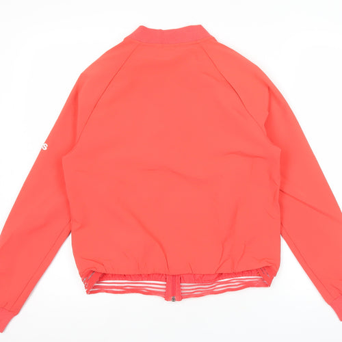Adidas Womens Red Track Jacket M Full Zip Lightweight Sportswear