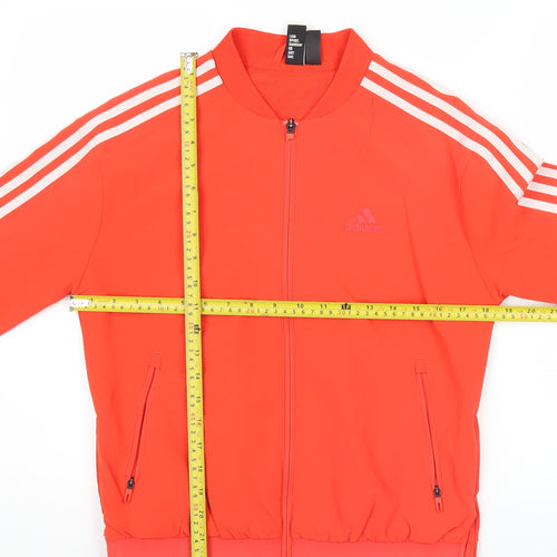 Adidas Womens Red Track Jacket Size 10 Full Zip Long Sleeve Activewear