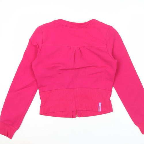 Nike Womens Pink XL Cropped Full Zip Cotton Activewear Jacket