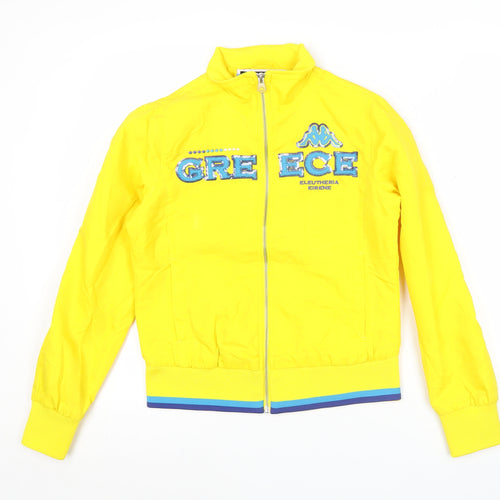 Kappa Womens Yellow Track Jacket Size 8 Full Zip Sportswear
