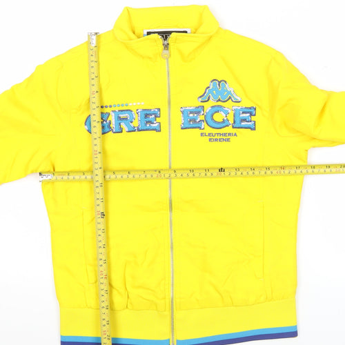 Kappa Womens Yellow Track Jacket Size 8 Full Zip Sportswear
