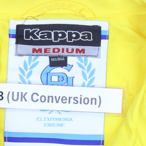 Kappa Womens Yellow Track Jacket Size 8 Full Zip Sportswear