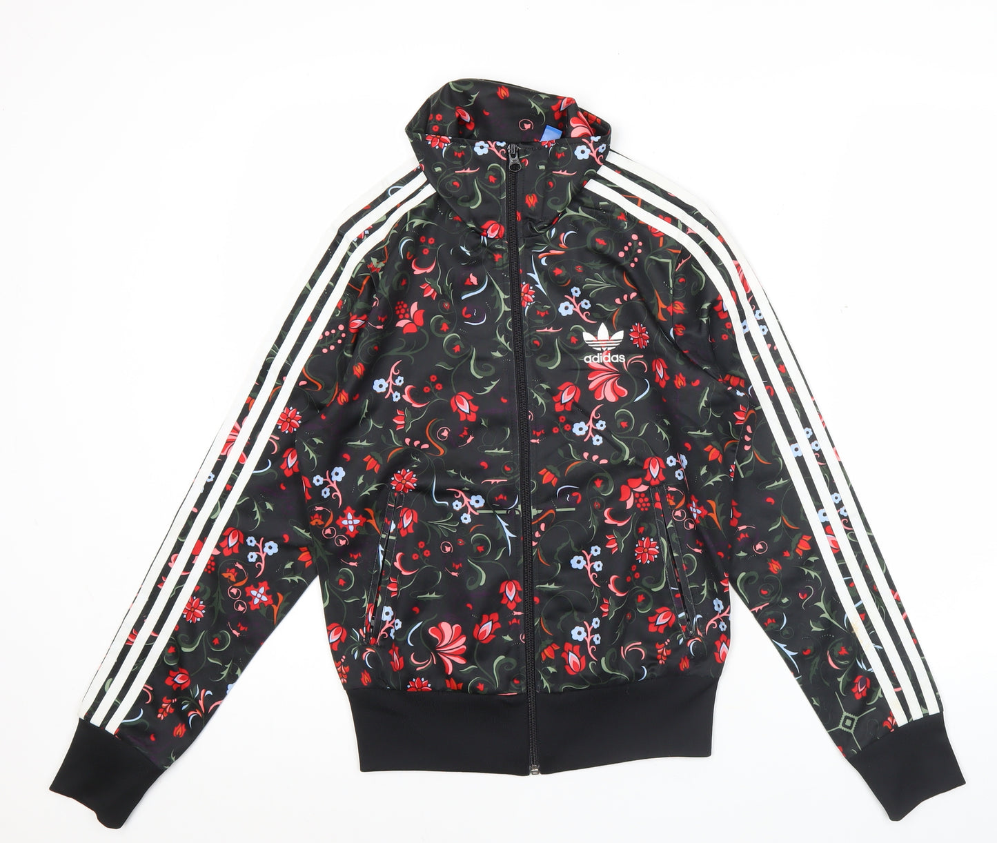 Adidas Womens Multicoloured Floral Track Jacket Size 8 Full Zip