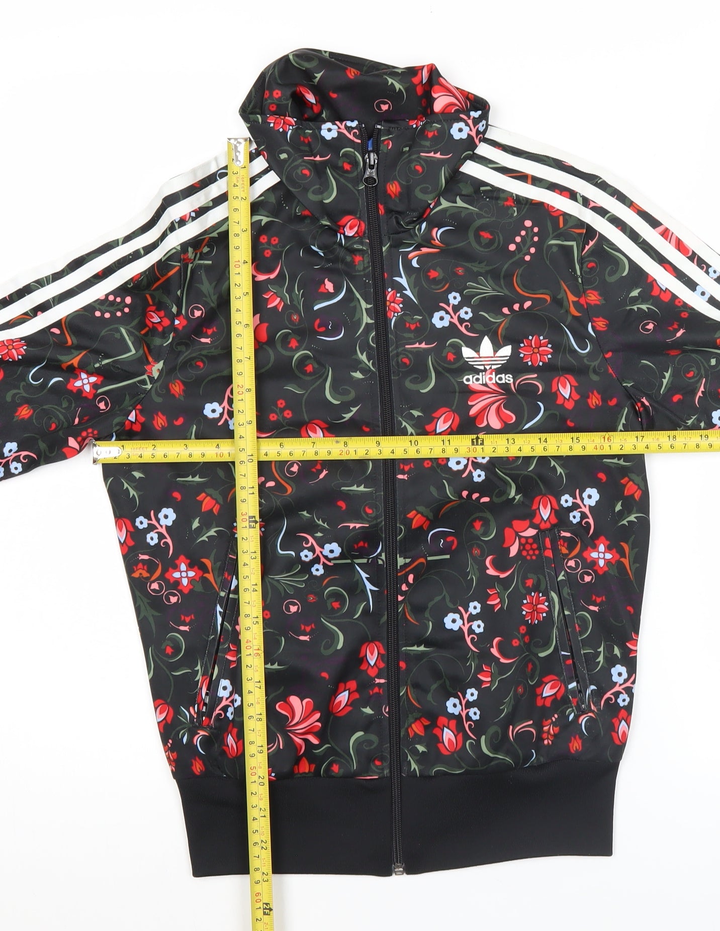 Adidas Womens Multicoloured Floral Track Jacket Size 8 Full Zip