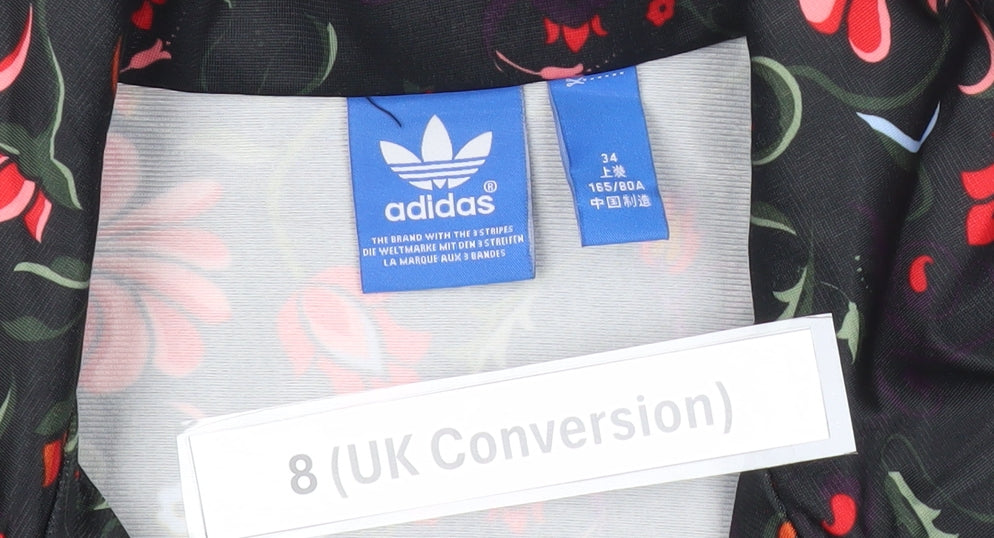 Adidas Womens Multicoloured Floral Track Jacket Size 8 Full Zip