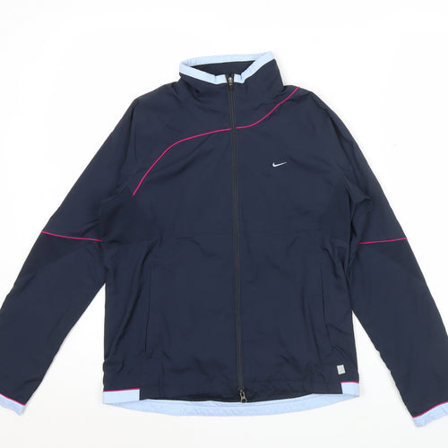 Nike Womens Blue XS Track Jacket Slim Fit Activewear Polyester