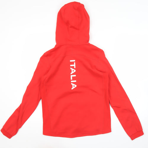 Kappa Mens Red XS Full Zip Hoodie Italia Logo Sportswear