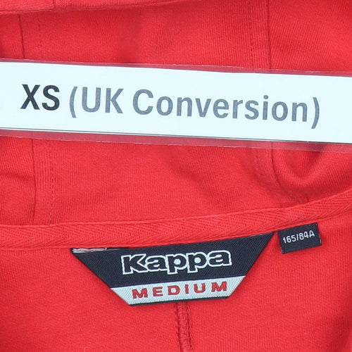 Kappa Mens Red XS Full Zip Hoodie Italia Logo Sportswear